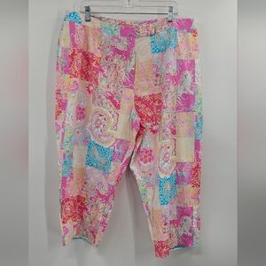 Key West Patchwork Pink Capri Pants Size 24